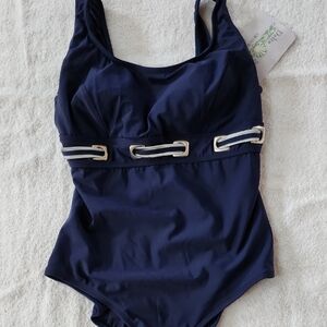 Delta Burke Women's Navy One-piece Swimsuit Size 16W New